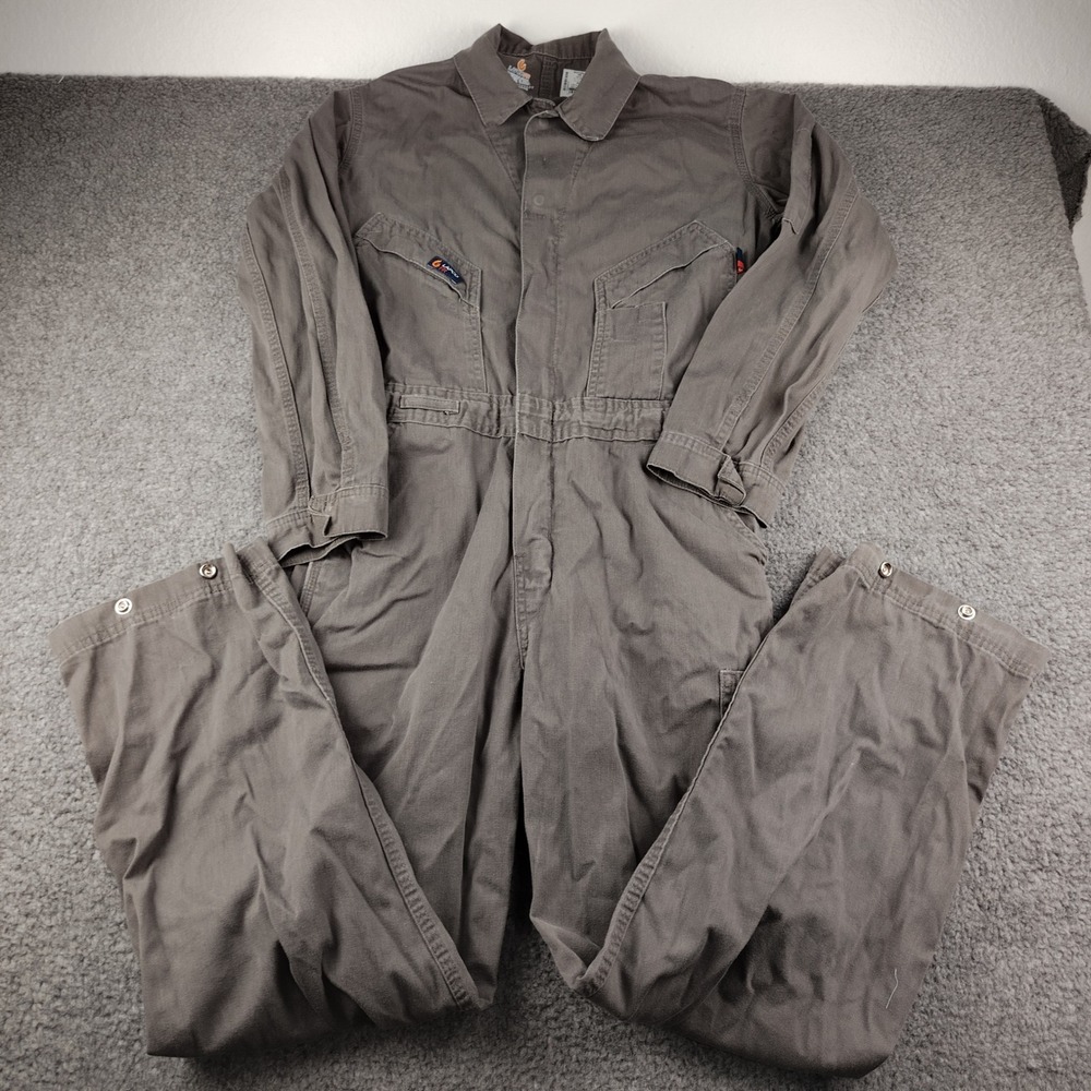 LAPCO FR Coveralls Mens Small Gray Flame Resistant Moisture Management Cat2